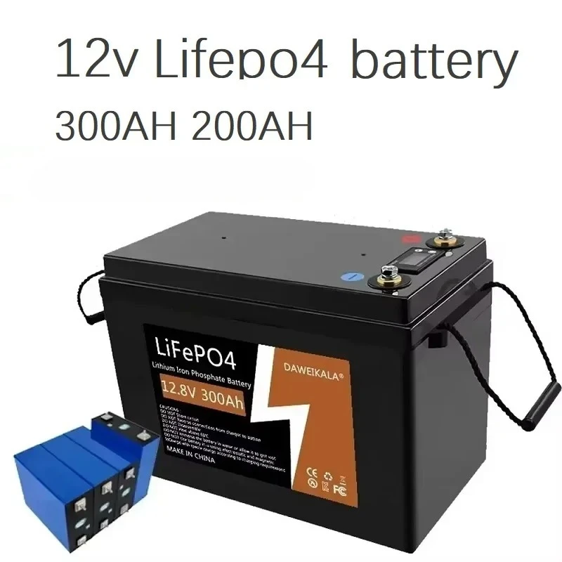 12V200AH300AHLIFEPO4 배터리 팩 리튬 인산철 전기 해양 태양광 시스템 야외 전원 공급 장치, 연결 불가