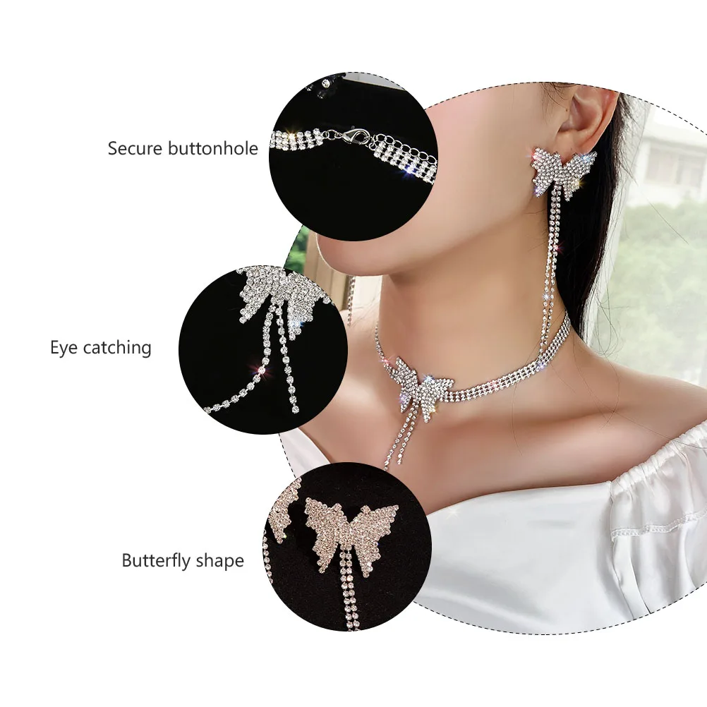 

Rhinestone Necklace Crystals Necklaces Bride Accessories Wedding Dress Bridal Fashion
