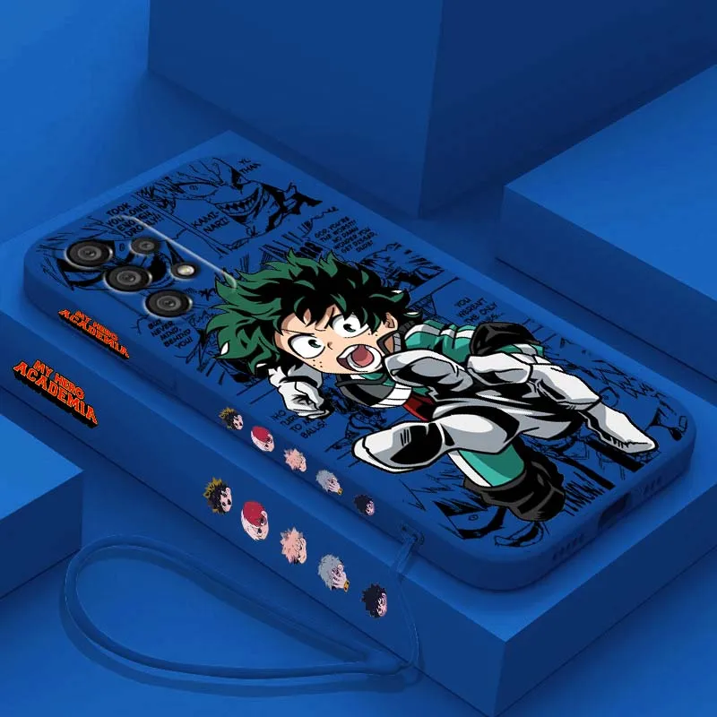 Anime My Hero Academia Cover For Samsung Galaxy A73 A71 A55 A54 A53 A51 A17 A16 A07 A06 A05 Liquid Left Rope Phone Case view 6