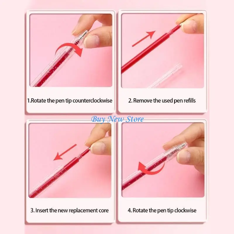 20CE Retractable Glittering Gel Inks Pen 1.0MM Tip Muticolored Journaling Pen for Scrapbooking Notebook Planner Doodling