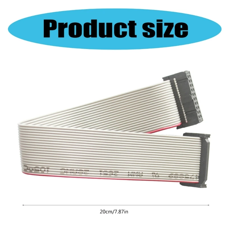 Fast Speed Data Transfer JTAG Cable, 20 Pin Gray Flat Ribbon Data Cable for Efficient Debugging and Firmware Uploads