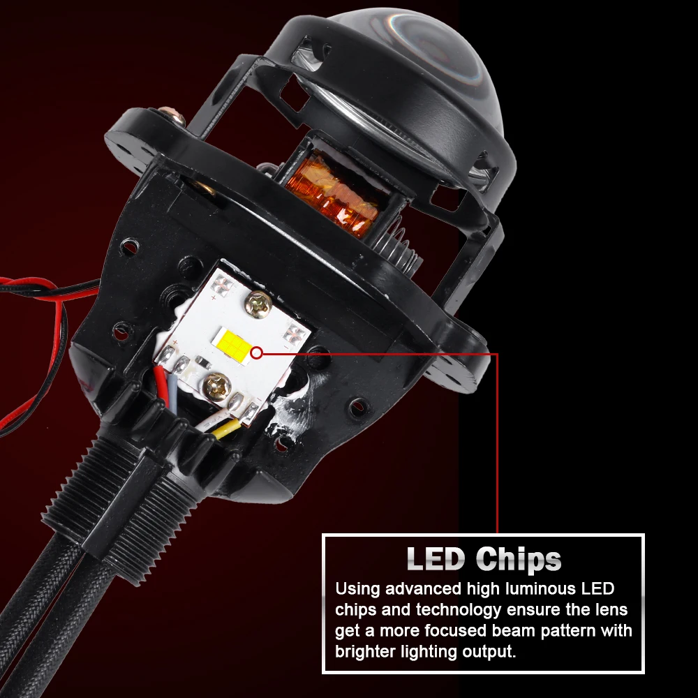 H7 LED Mini Lenses For Headlight Bi-led Projector Lens 1.8 2.0 inch H4 9005 9006 LED Auto Car Lights Accessories Retrofit Tuning view 2