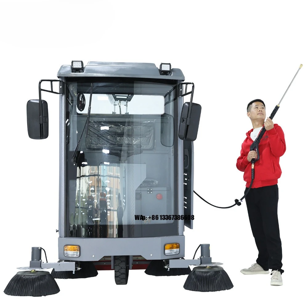 مكنسة الطرق الصناعية مكنسة أرضية المستودع مكنسة جراج الطريق في الشوارع معدات تنظيف المياه الكهربائية #1