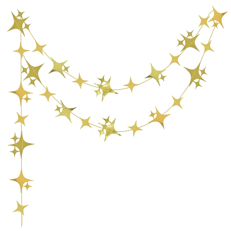 Gold Twinkle Little Star Party Decoration Star Dots Moon Paper Garland Hanging Bachelorette Graduation Strarry Backdrop Supplies