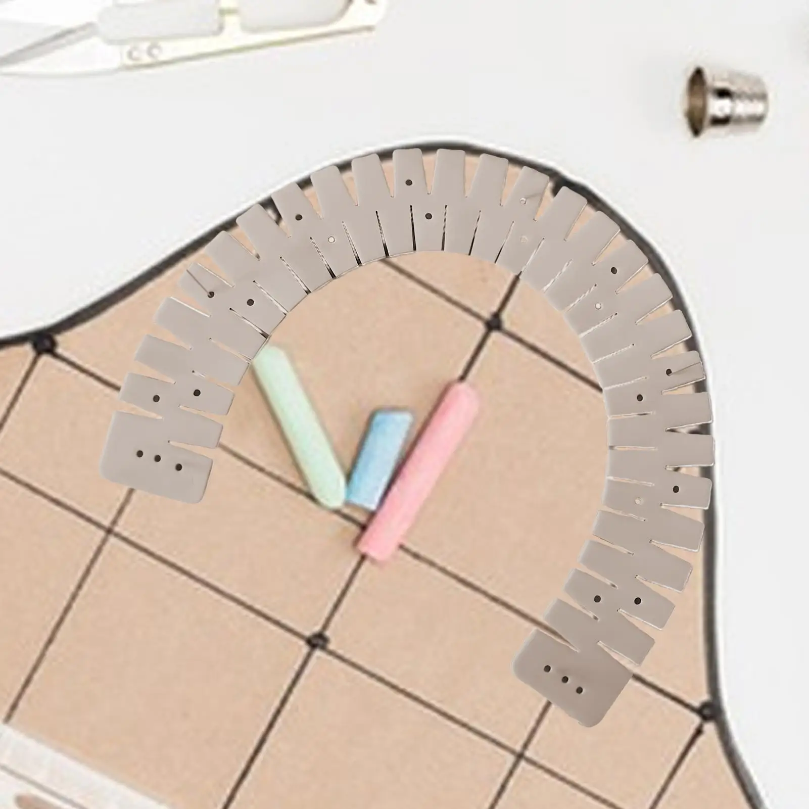 Silicone Hemmer Flexible Curve Scale Hemming Tool Heat Resistant Hem Ruler Sewing Auxiliary Tool for Padding Cloth Pants Fabric