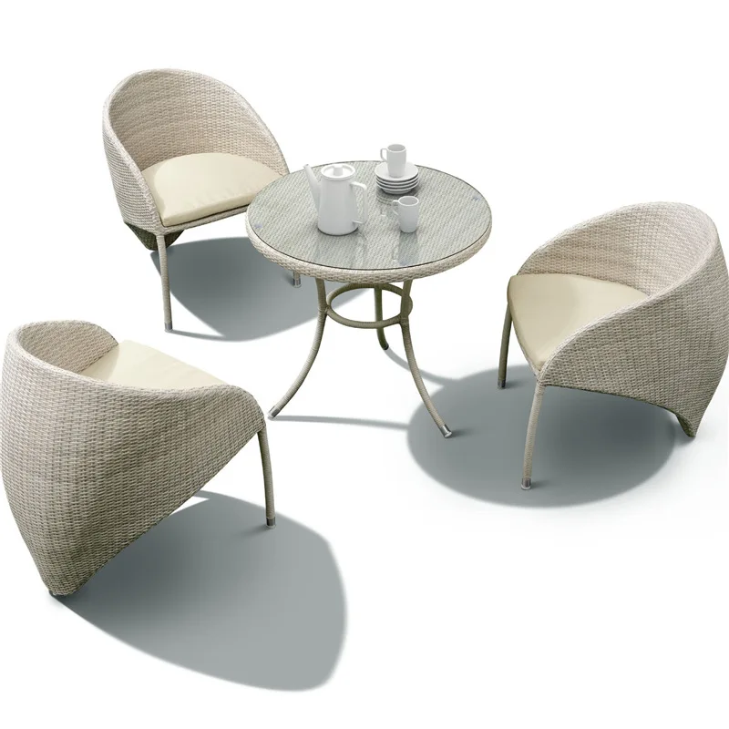 

Rattan chair three-piece outdoor table and chair outdoor with umbrella chair open-air leisure balcony sofa bee tail courtyard