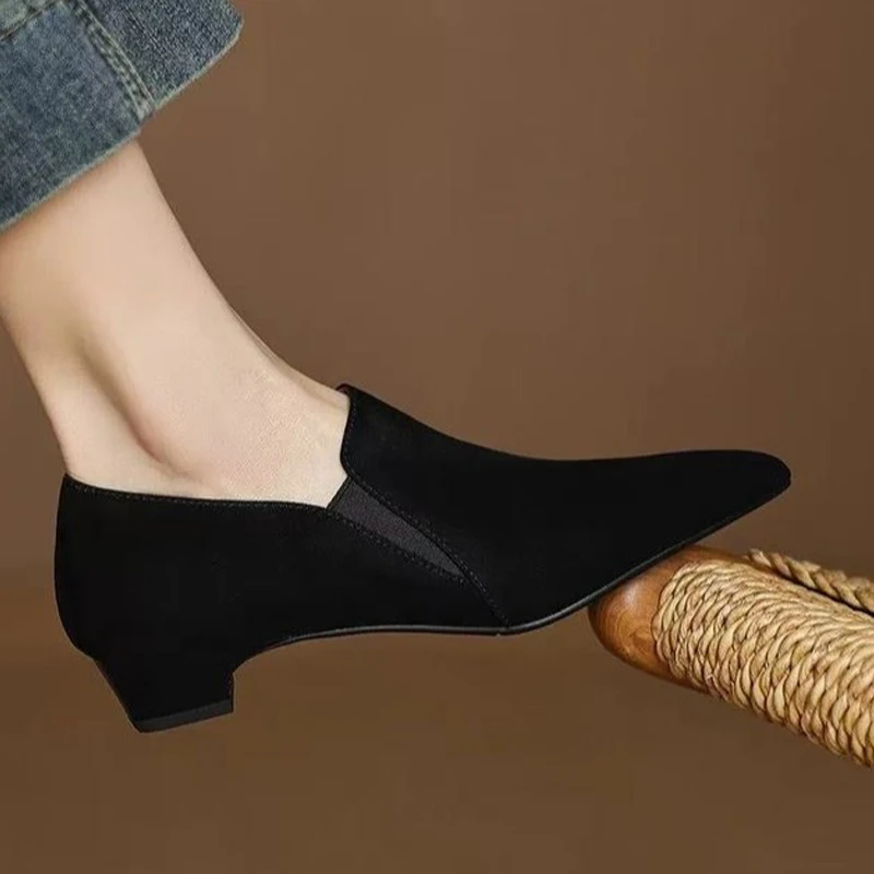 Pointed Toe Women Heeled Shoes Fashion Retro Pumps Designer Dress Shoes Elegant Woman Shoes 2025 Autumn Trend Female Zapatillas