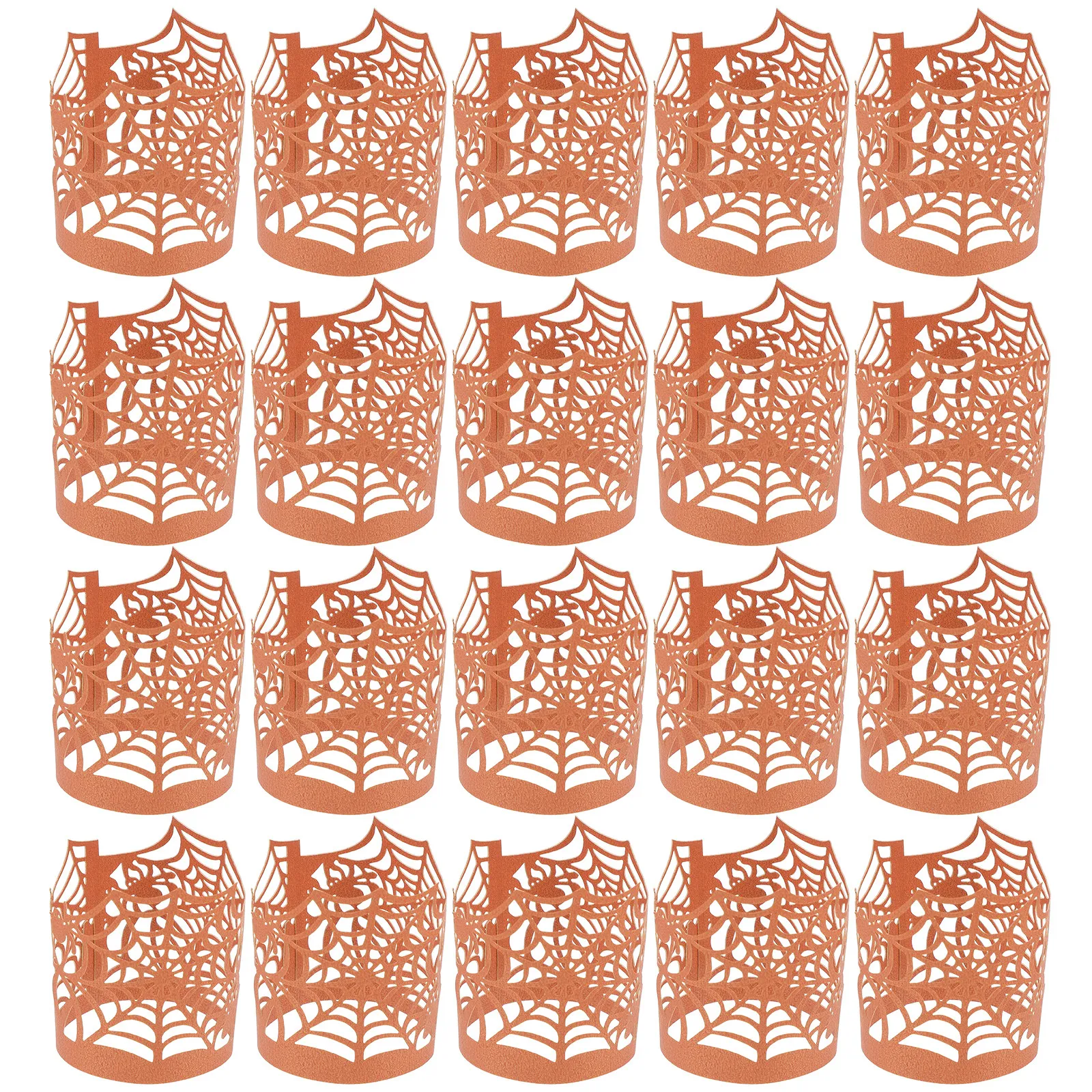 50Pcs Halloween Lampshades Spiderweb Design Paper Wrappers for Cupcake Baking Muffin Cookie Party Table Decoration