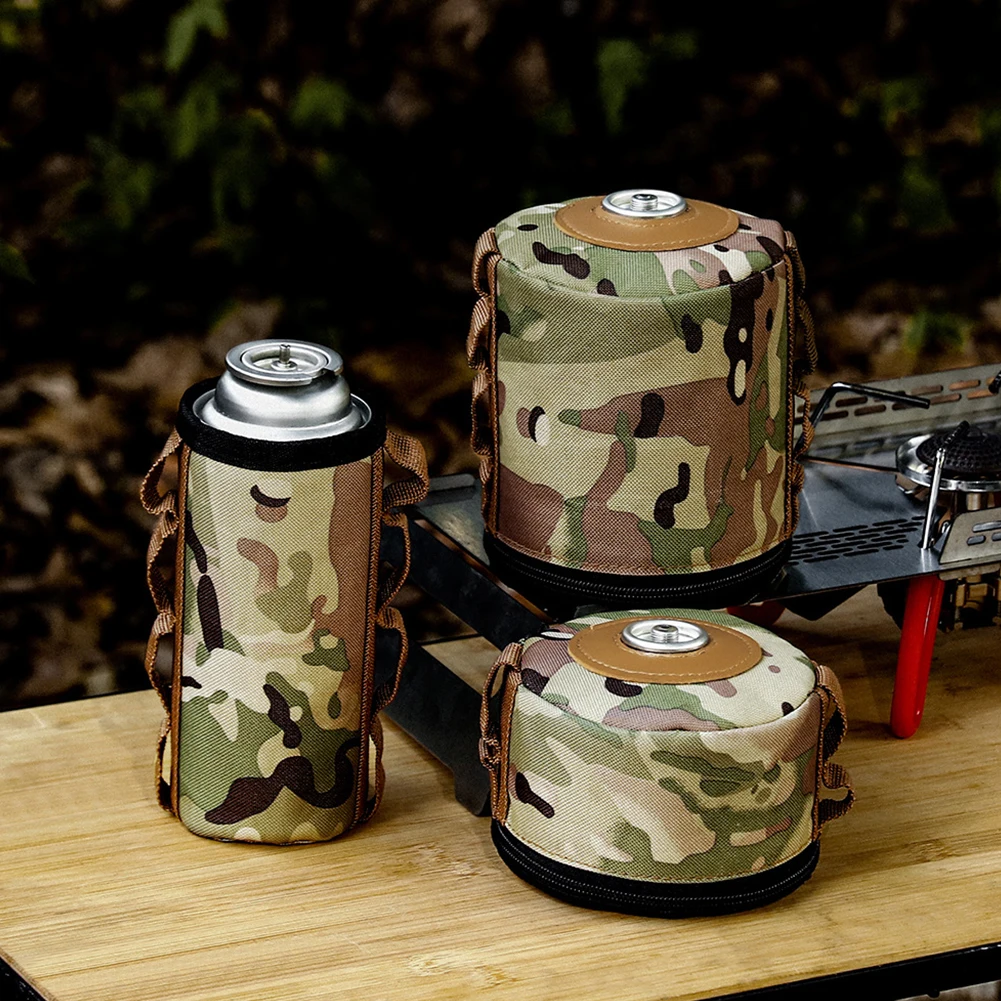 

LUC Camouflage Gas Can Cover Camping Gas Tank Case Protective Gas Canister Cover Fuel Cylinder Storage Bag Roll Paper Container