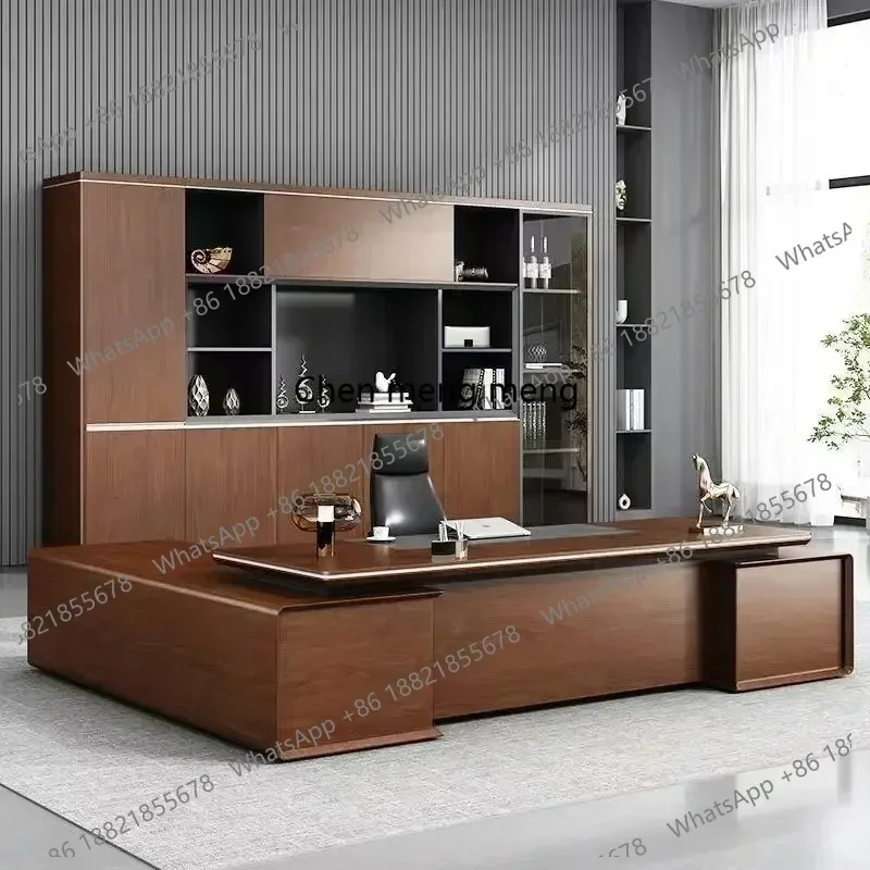 F150 Office Furniture L Shape Luxury Organizer Computer table With Storage standing Gaming Work executive office desk with drawe