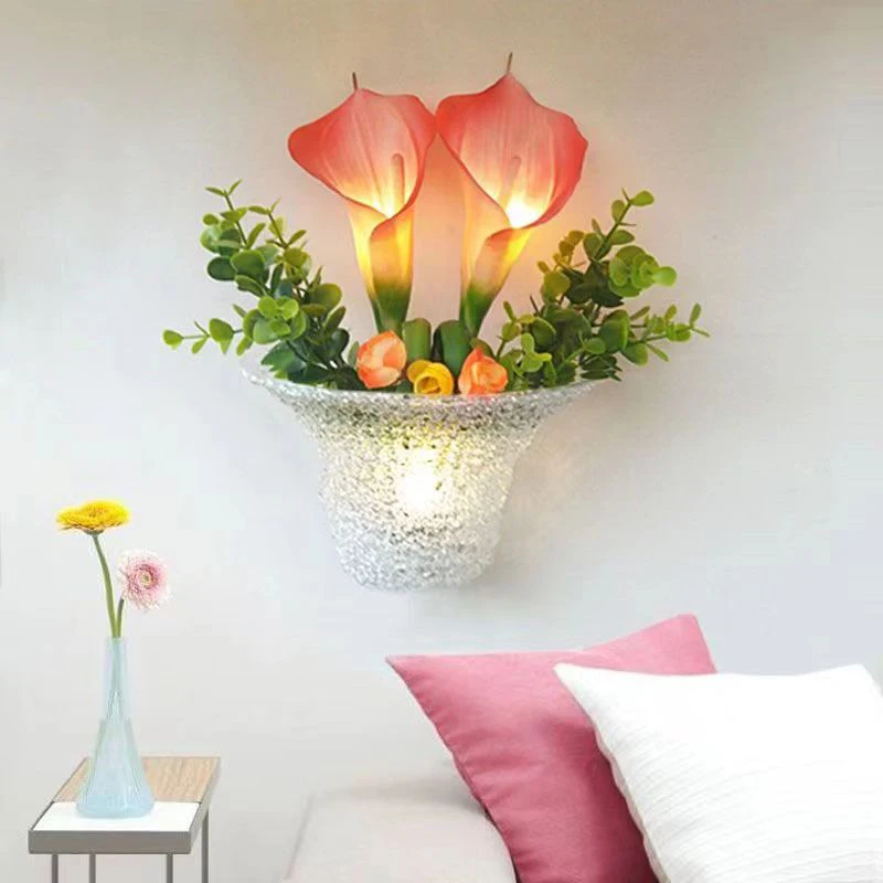 TEMOU Contemporary Flower wall Lamps Romantic Pastoral Decorative For Living Room Corridor Bed Room Decoration Light image 2