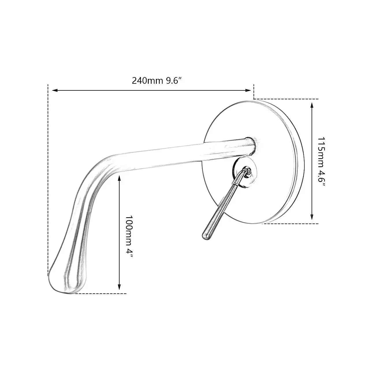 ZAPPO Brushed Gold Bathroom Faucet Water Droplets Style Sink Taps for Bathroom Wall Mounted Basin Faucets Mixer Single Handle
