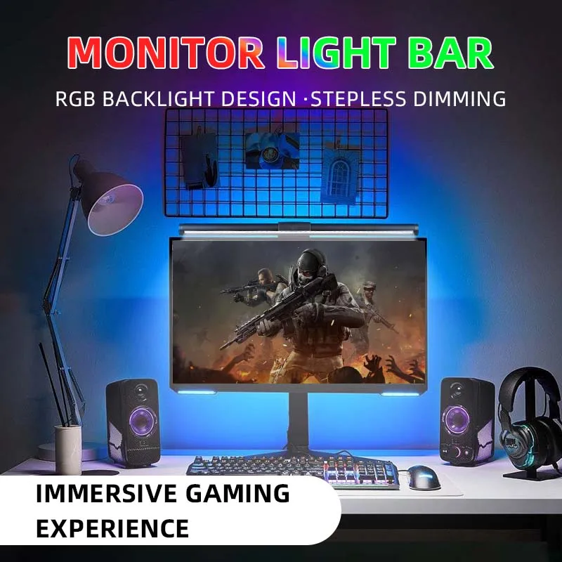 

Rgb Led Desk Lamp Monitor Lights For Computer Stepless Dimmable USB Reading Light PC Screen Hanging Backlight Screenbar Lamp Bar