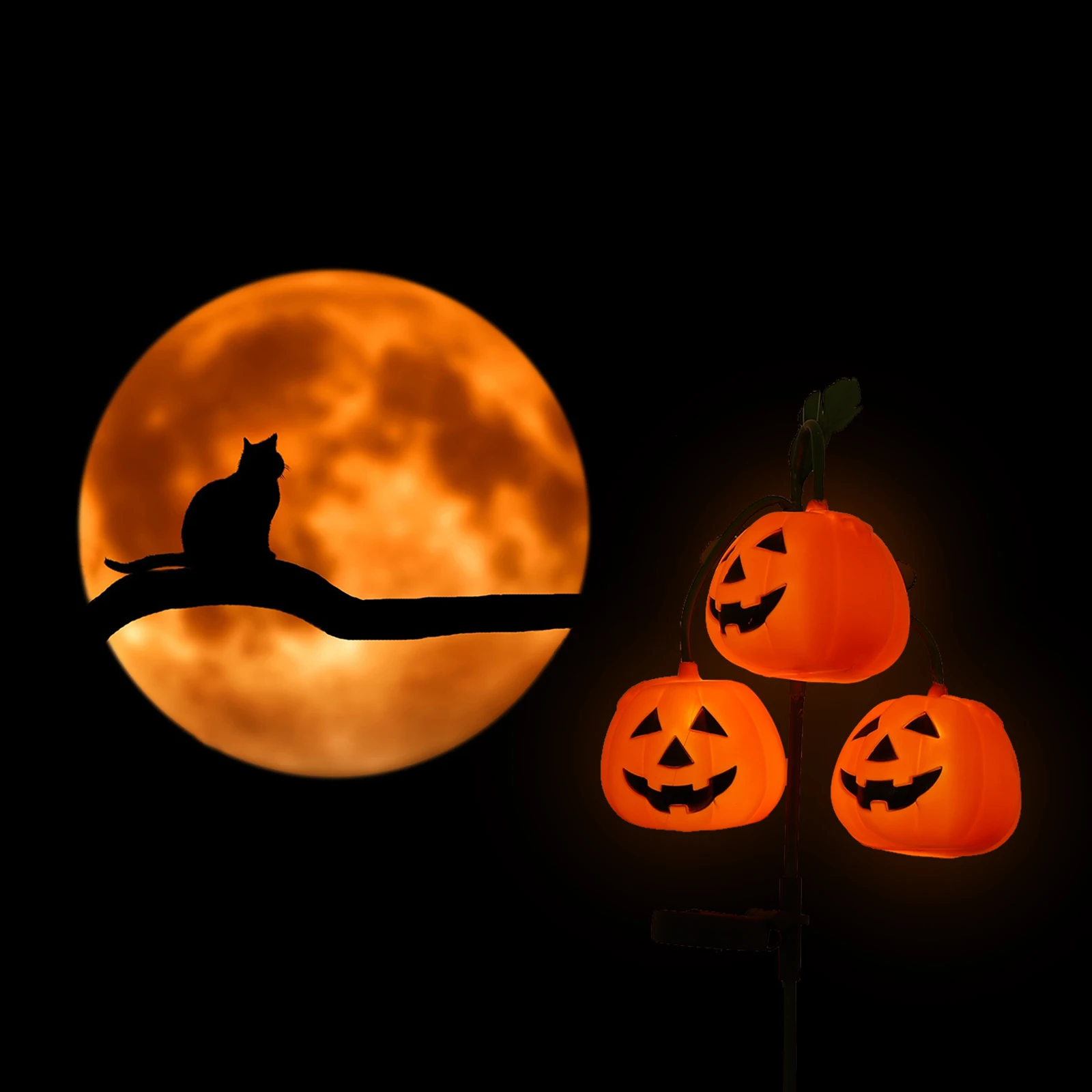 Halloween Pumpkin Landscape Lights Solar Powered Ground Inserting Lamp nament Outdoor Decorations LED Garden Lighting Festival
