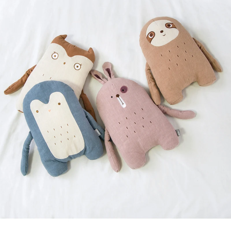

38x25CM Soft Cute Stuffed Sloth Toy Plush Rabbit Penguin Owl Toy Animals Plushie Doll Pillow Sofa Cushion For Kids Birthday Gift