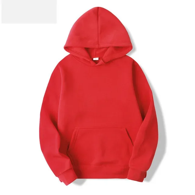 Hoodies Men Women Red Hoodies Autumn Long Sleeve Pullover Tops Casual Pocket Hoodies Unisex Outer Loose Sport Wear