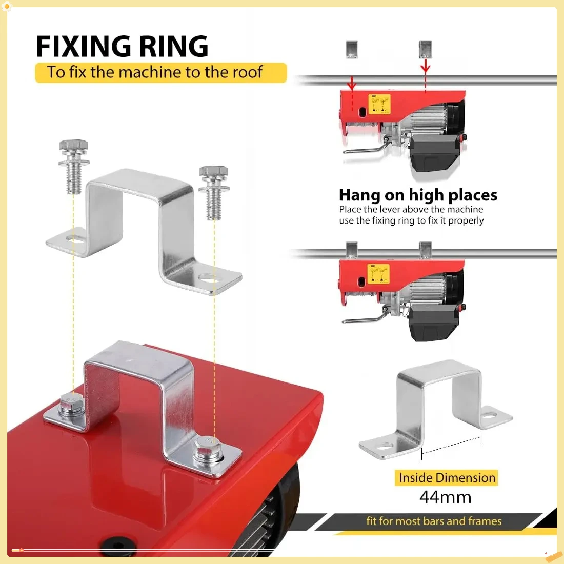 Electric Hoist, 110V 1320 Lbs Winch with Wireless Remote Control, Zinc-Plated Steel Wire Hoist for Garage, Warehouses