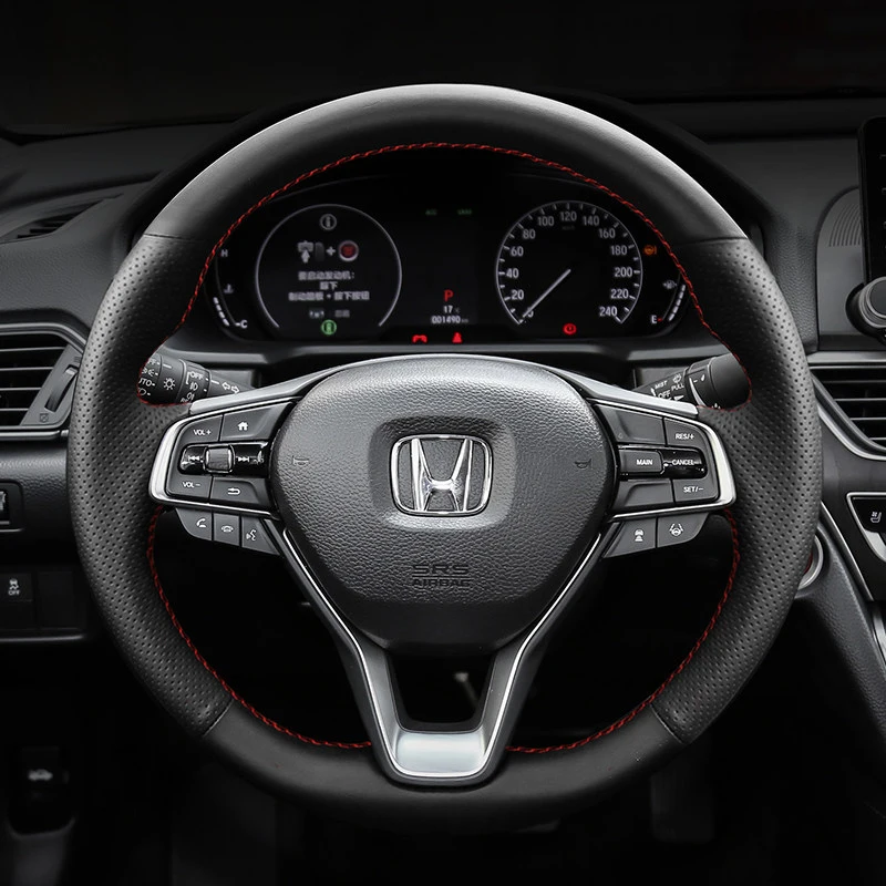 Customized Car Steering Wheel Cover for Honda Accord 10 2018-2022 Odyssey 2021-2026 City 2023-2025 Leather Car Wheel Steering