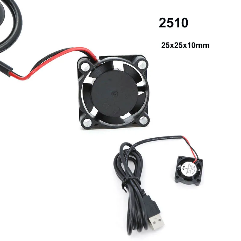 1 Uds 2,5 cm 2510 PC caja de ordenador enfriador 25mm ventilador USB 5V ventiladores de refrigeración sin escobillas para radiador de frambuesa ventilación rodamiento de aceite A7