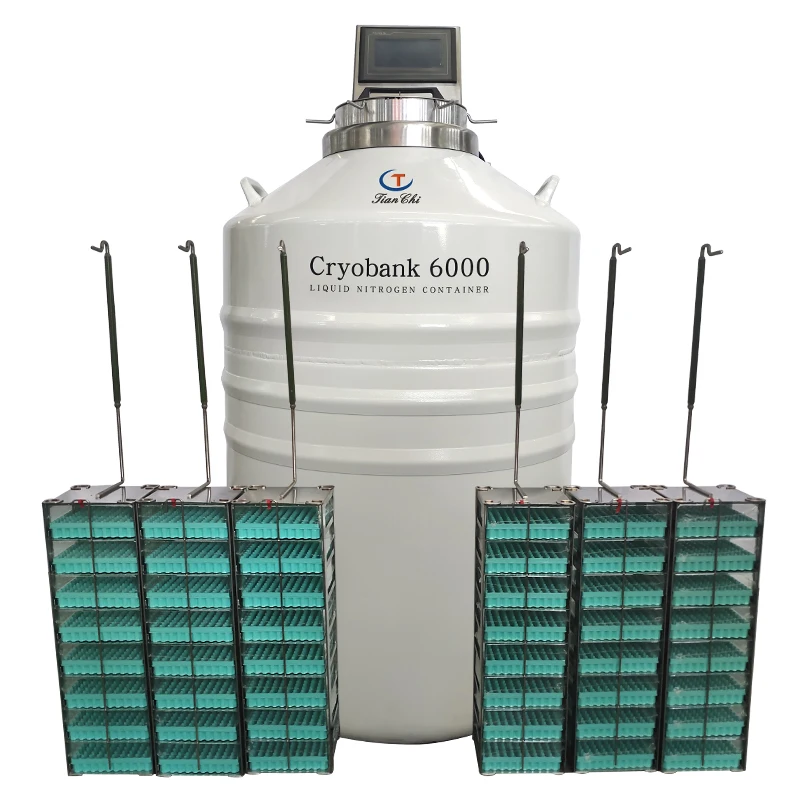 CRYOBIN 6000 Upgraded Liquid Nitrogen Tank Aviation Aluminum Material with Monitoring Alarm for Cell Frozen Semen Storage