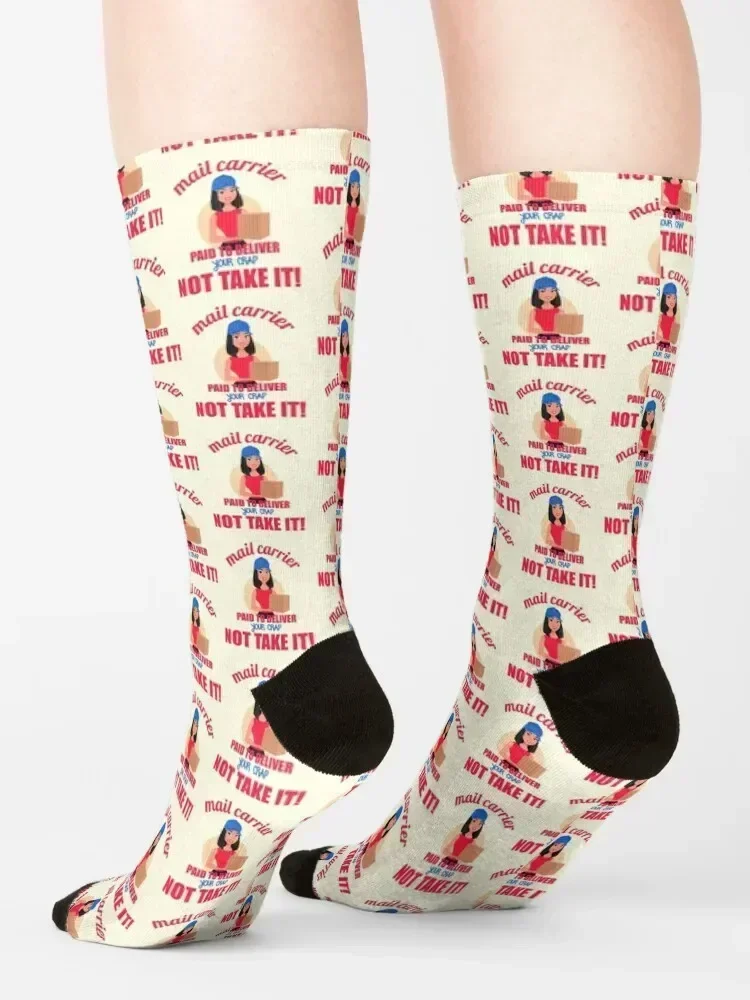 Funny Postal Worker Post Office Paid To Deliver Mail Carrier Mailman Socks floral set Socks Men's Women's