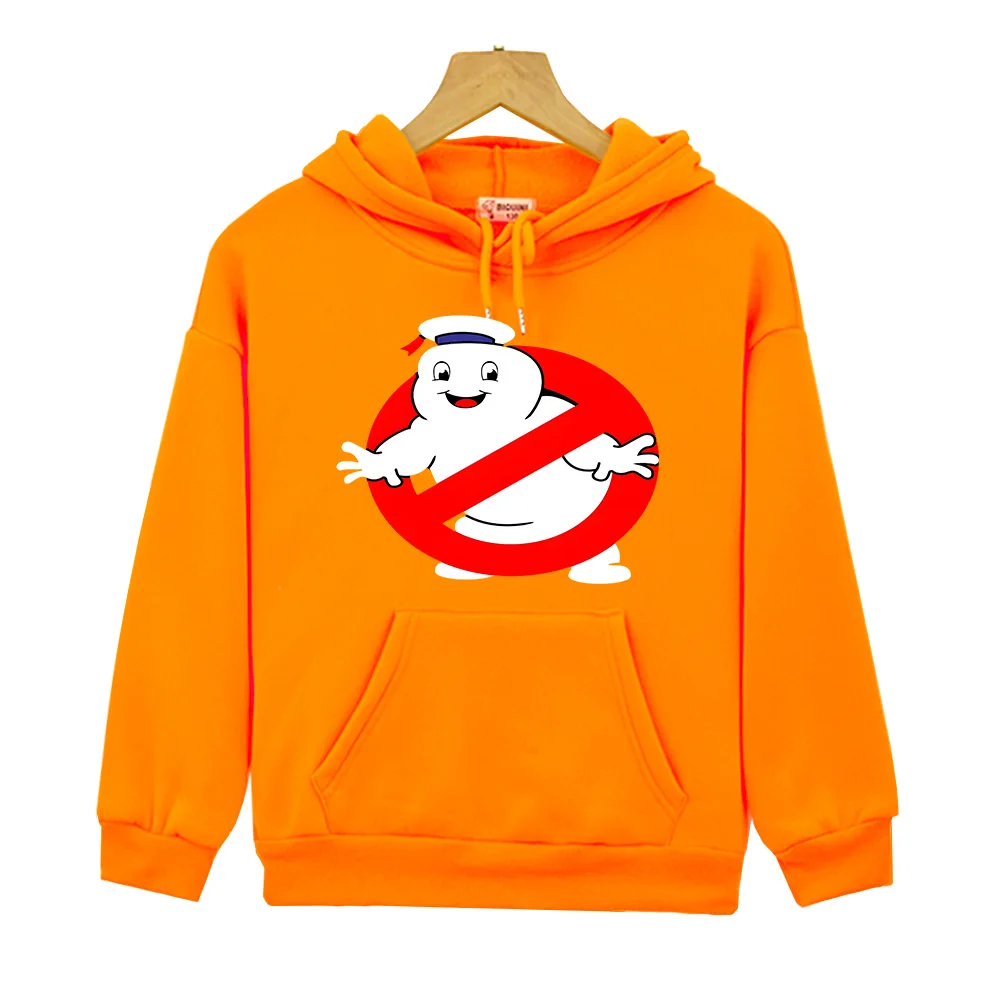 Ghostbusters Cartoon Hoodies Boys Girls Coat Toddler Top Long Sleeve Children Black Sweatshirts Spring Autumn Anime Clothing