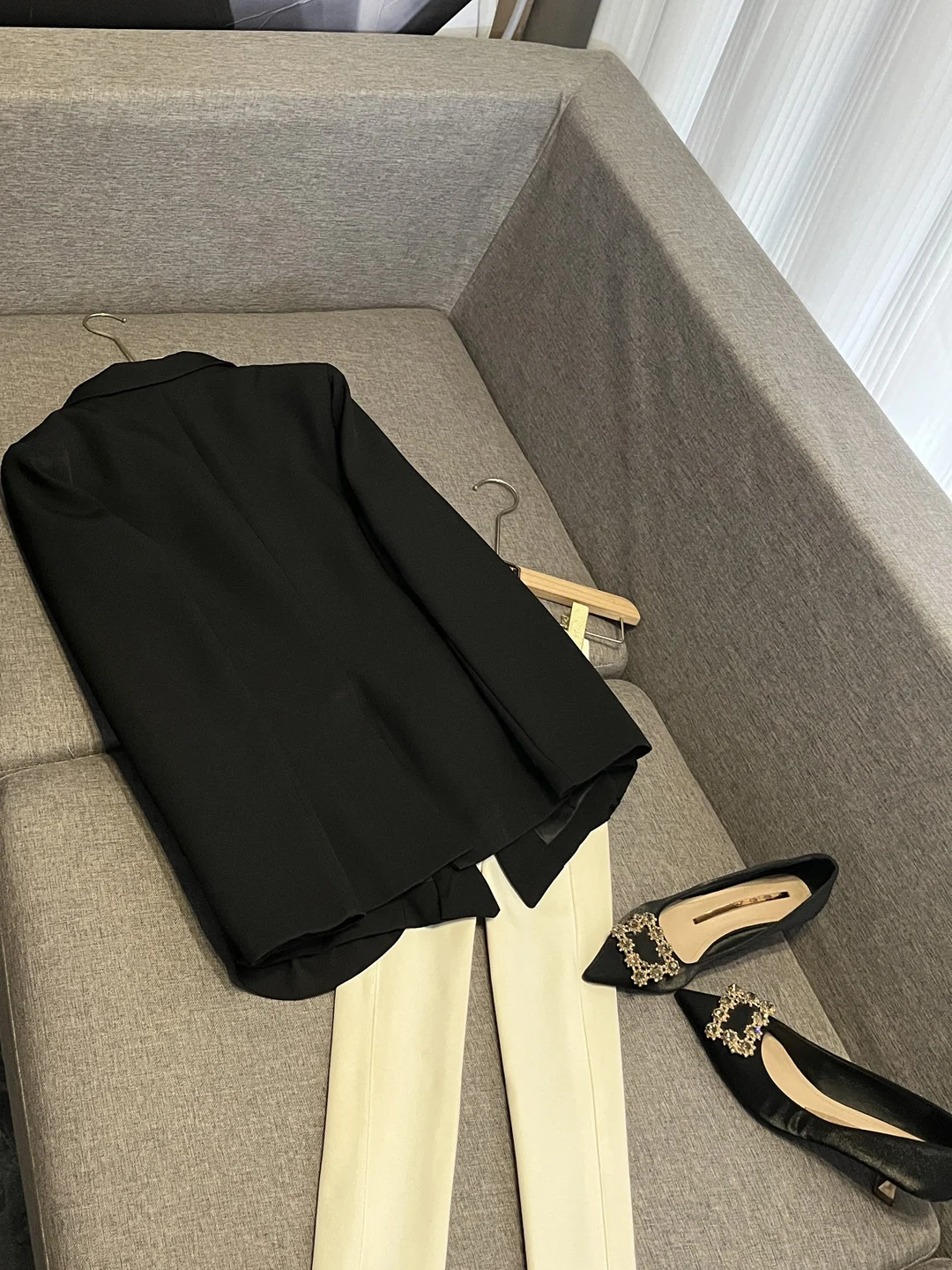 Slim Fit Floral Embroidery Single Button Suit Jaet Women's Busin Wear Long Sve European Sle Faion 2025 Autumn New