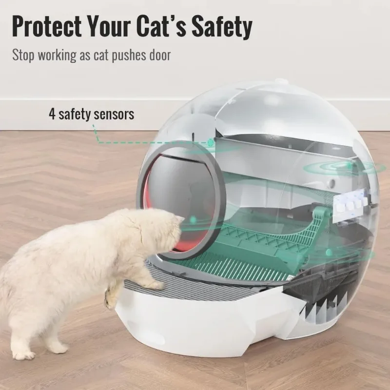 80L Automatic Sandbox for Cats APP Reminder Smart Self Cleaning Cats Litter Box UV Closed Cat Tray Multifunctional Pet Products