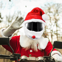 1pcs Christmas Motorcycle Helmet Hats Christmas Themed High-quality Funny Plush Decor Hat Winter Riding Warm Helmet Cover