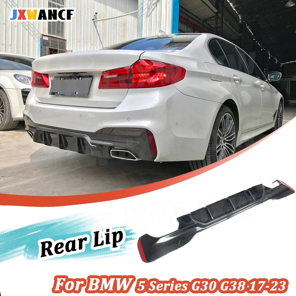 

JXWANCF Carbon Fiber Car Rear Bumper Lip Diffuser for BMW 5 Series G30 G38 M Tech Sport 2017-2023 ABS Black White Diffuser