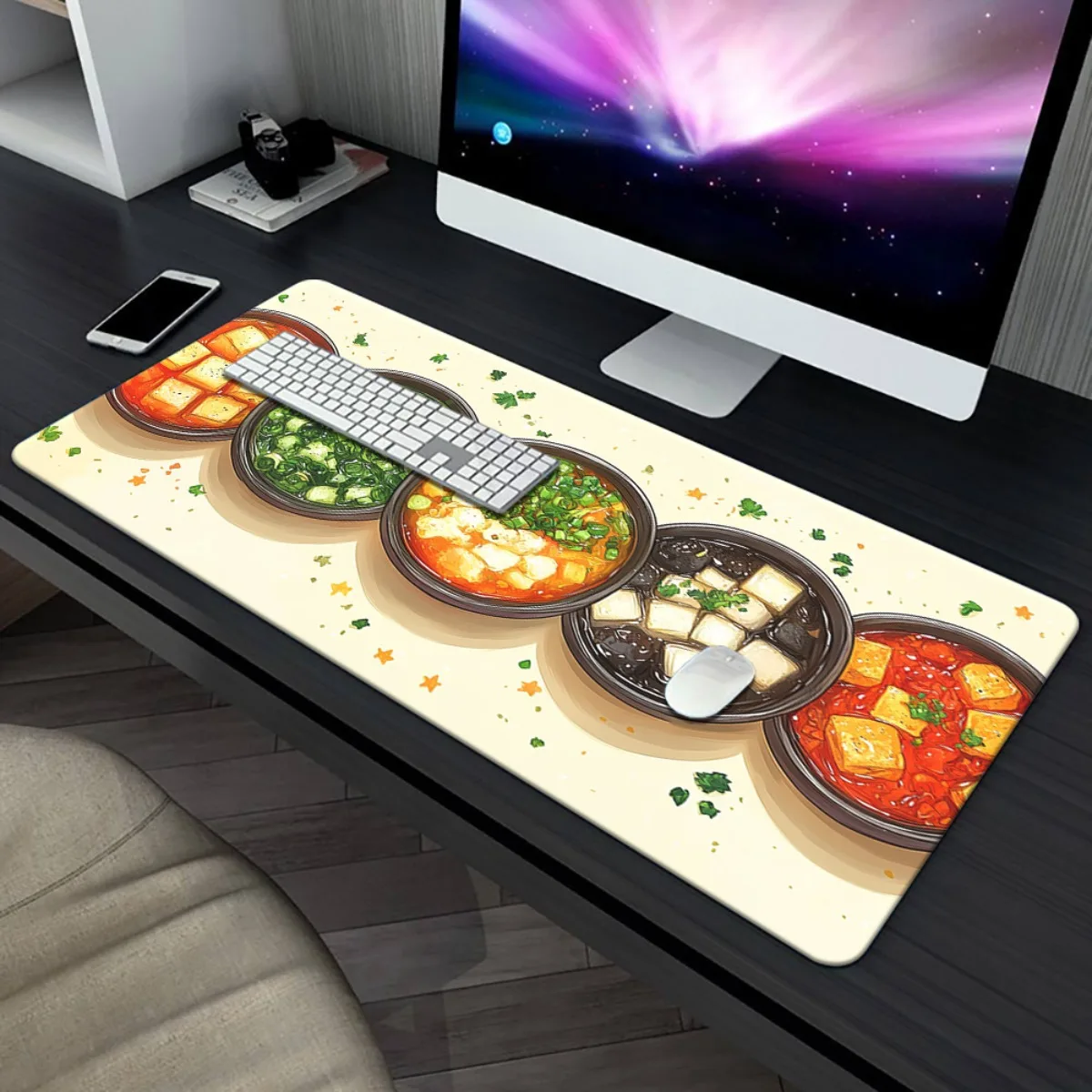 Podkładka pod mysz XXL z żywym wzorem owoców i warzyw - Wytrzymała gumowa mata na biurko pod klawiaturę i do gier na PC, idealny prezent dla...