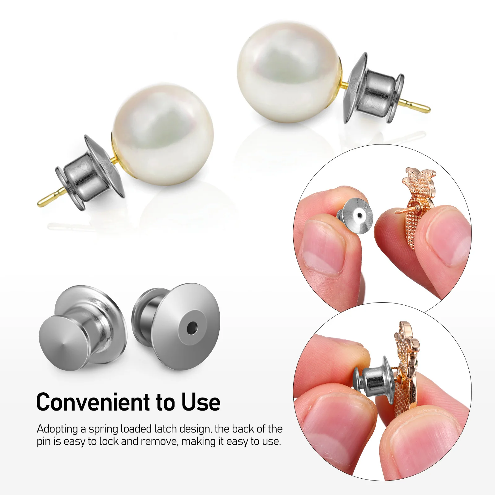 

30Pcs Silver Locking Pin Backs Metal Replacement Brooch Fasteners for Badges Name Tags Secure Attachment Craft Supplies