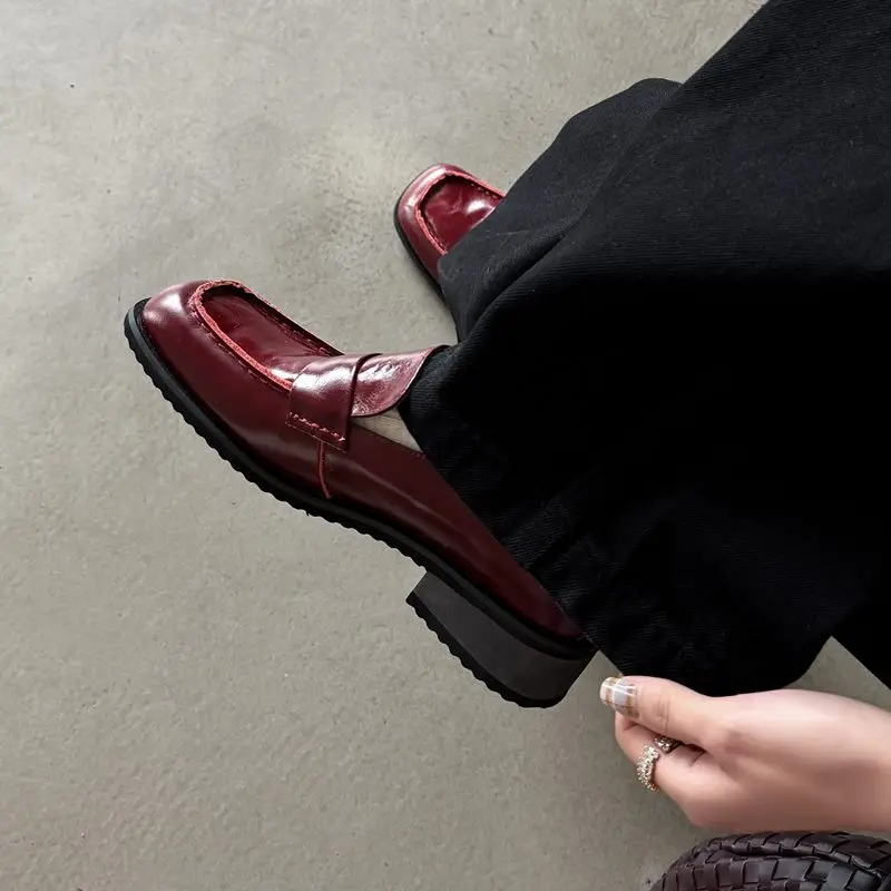 Morazora Damen Leder Loafer Quadratisch C63a - usage example