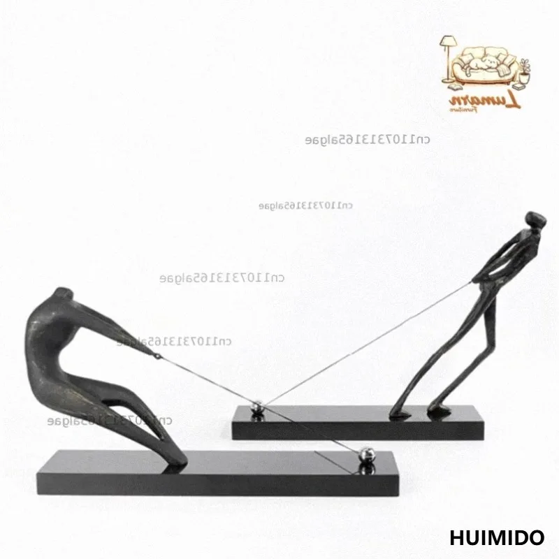 Simple modern creative sports figure ornament black sculpture hotel sales office model room soft decoration