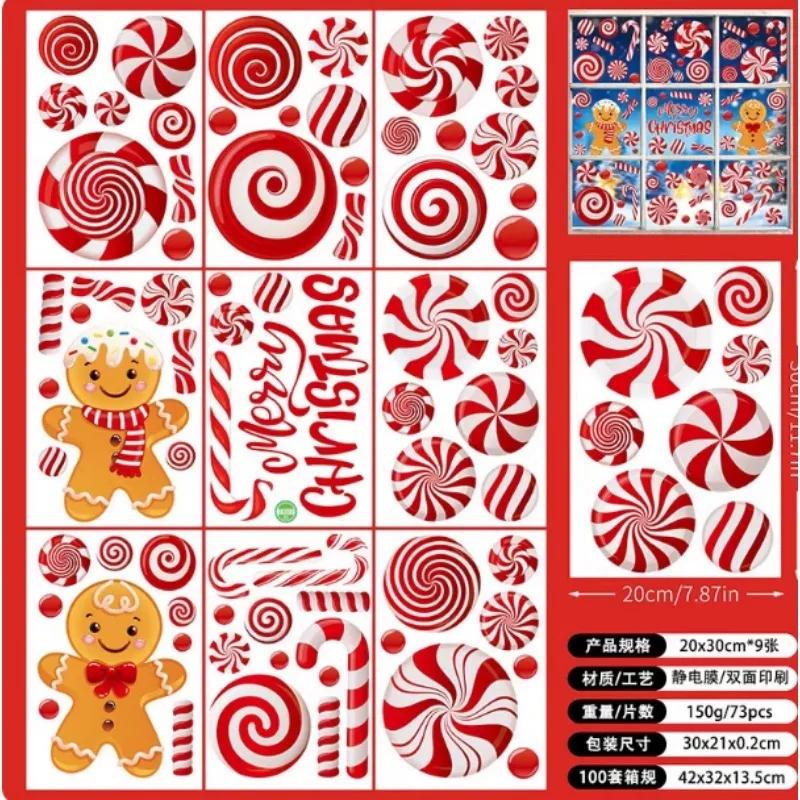 6 Sheets Set with Christmas Ball New Year Number Stickers for Glass Winter Wonderland Holiday Decor Xmas Window Clings Decals