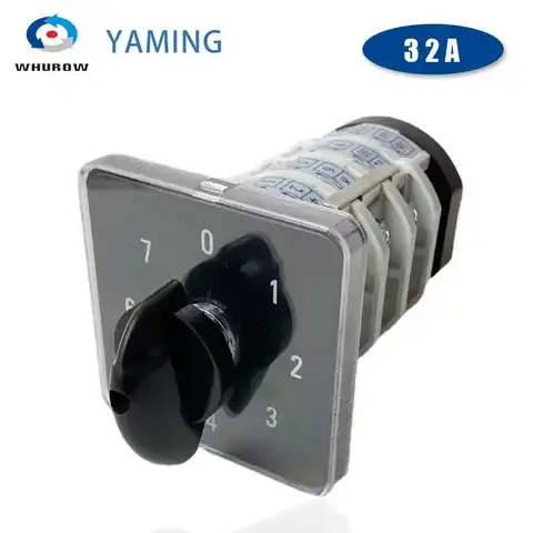 YMZ12-32/4 Rotary Knob 8 Position 0-7 Universal Manual Electrical Changeover Cam Switch 32A 690V Four Sections