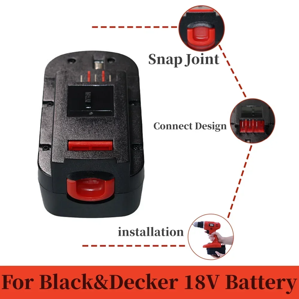 18V 6.0/8.0/10Ah Replaceable battery，suit forBlack&Decker cordless power tool Hpb18 Fs180 A1718 A18NH BD18PSK EPC18 HP188F2B