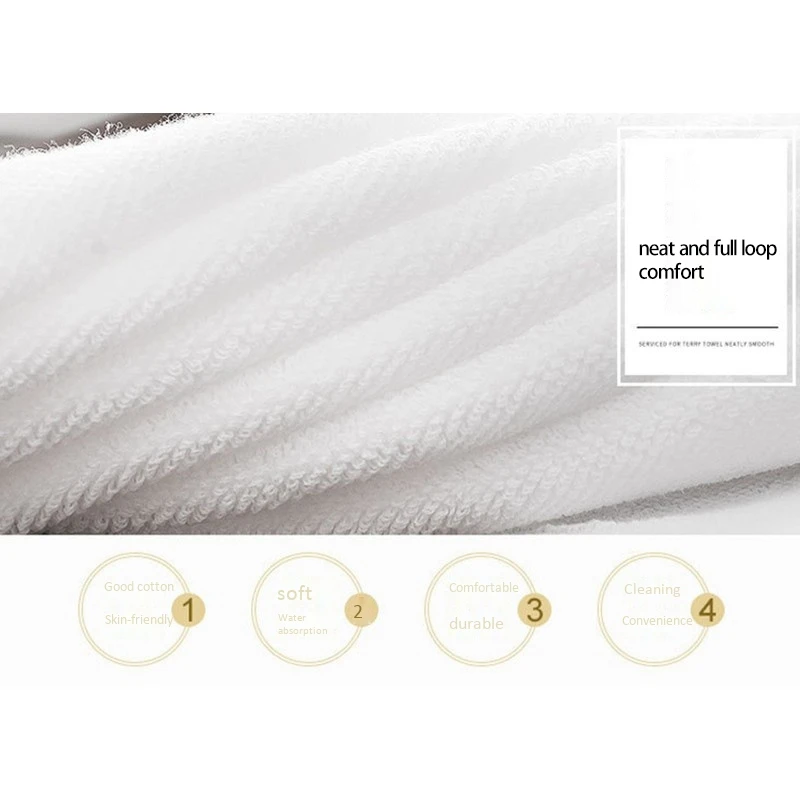 AT77 7ชิ้นผ้าขนหนูผ้าฝ้ายสีขาวคุณภาพโรงแรมที่เหนือกว่าผ้าขนหนูมือหน้านุ่ม30X30เซนติเมตร