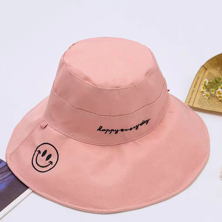 Damen-Sonnenhut mit breiter Krempe – Fischerhut aus 100 % Baumwolle, Sonnenhut im koreanischen und japanischen Stil für Sommerreisen, Strand, Outdoor-Aktivitäten – Detail 13
