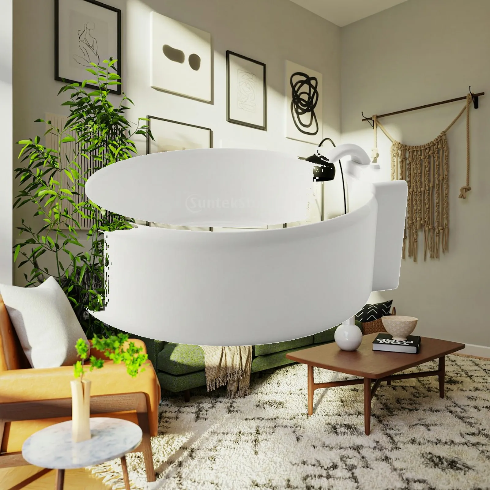 Dollhouse Bathtub Molded Miniature Bathtub Miniature Bathroom Set Realistic Dollhouse Bathroom Set White for Collectors