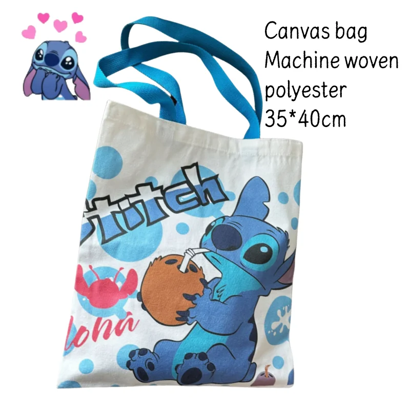 2025 Disney Stitch Canvas Bag Crossbody Bag Cartoon Periphery Cute Canvas Bag Single Shoulder Bag Interstellar Baby Same Style