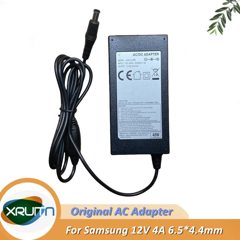 

Genuine for Samsung A4812_DPN 48W 12V 4A Power Supply AC Adapter PSCV360104A SAD03612A-UV ADP-5412A ADP-5412VE Charger 6.5*4.4mm
