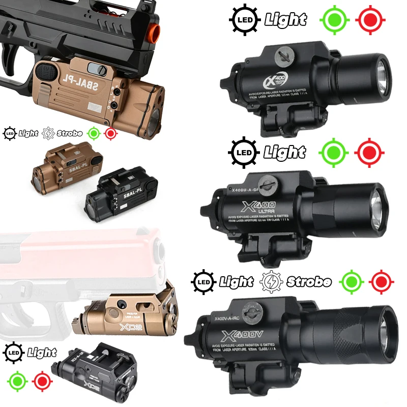 

Тактический фонарь для пистолета Surefire с лазерным целеуказателем SBAL-PL XC2 X400 Series, светодиодный фонарь для оружия с высокой яркостью (Candela), с режимами мгновенного и постоянного включения, для охоты