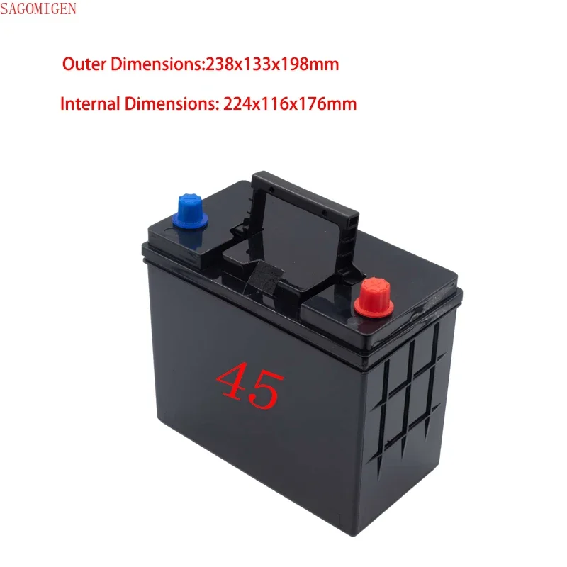 12V 24V Car Starter Battery Boxes Waterproof Plastic Case 3S Li-ion 4S Lifepo4 Battery Case High Current Copper Binding Posts