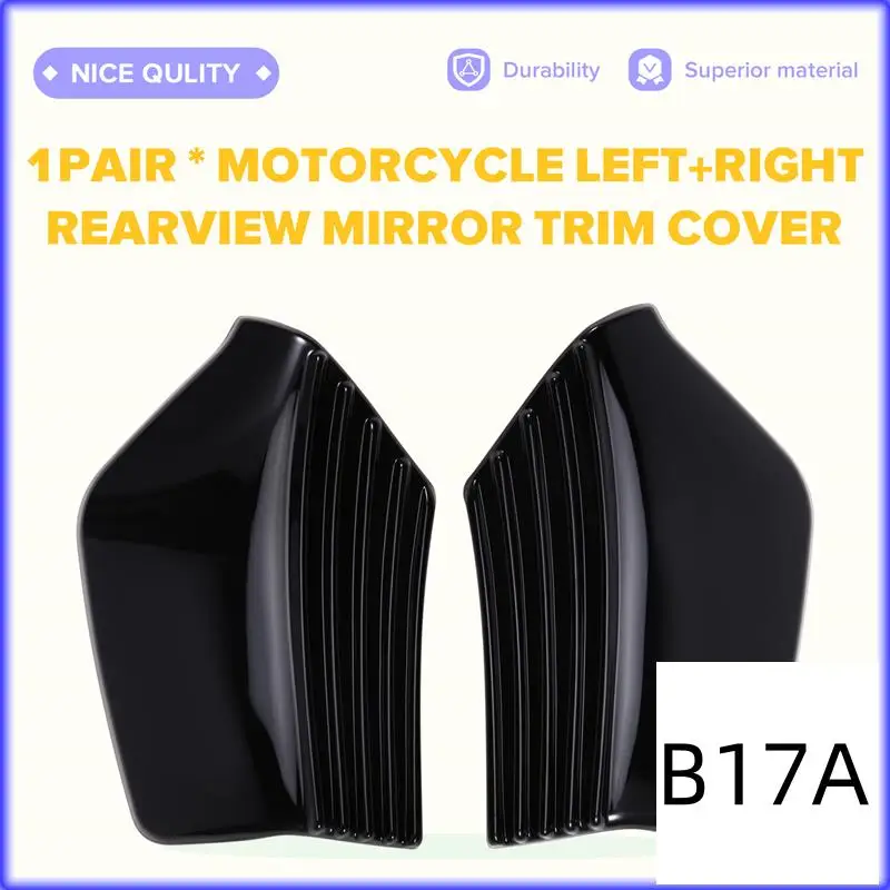 

BT-1Pair Black L&R Rearview Mirror Trim Cover For Honda Goldwing GL1500 ALL GL 1500 1988-2000 Mirror Back Accents Shells
