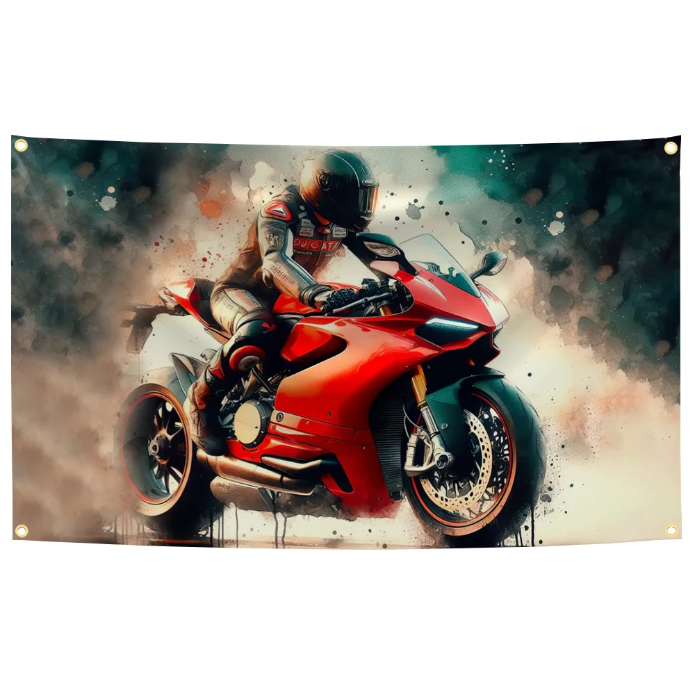 Hot Cool D-Ducatis Flag Polyester Digital Printed Tapestry moto Banner Decoration suitable for outdoor activities in bar garages