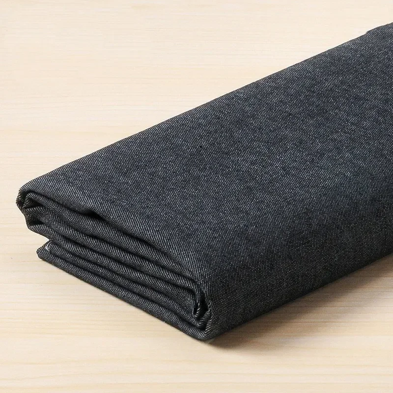 Vintage Cotton Blue Black Denim Fabric Light Thin Soft Cloth for DIY Clothing Jeans Dress Bag Cap Apron Crafts Manual Material