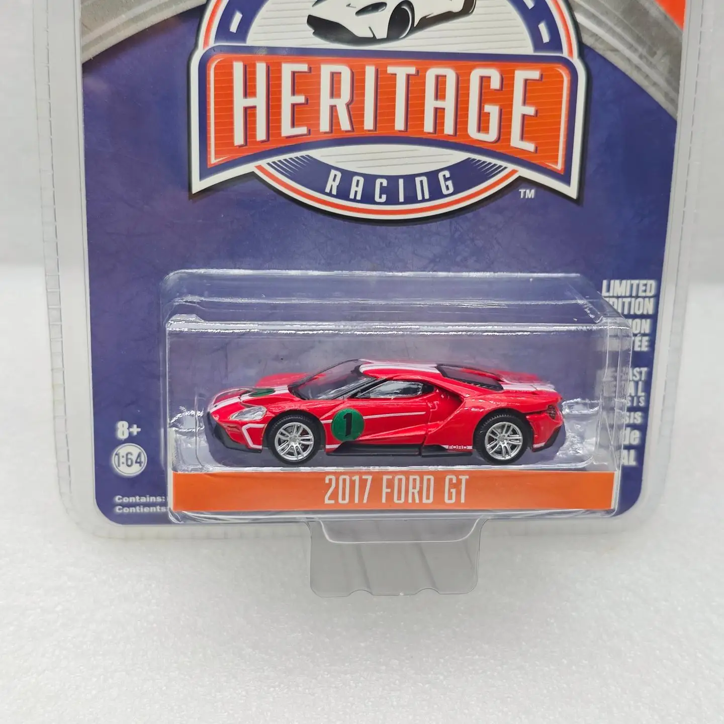 GreenLight 1:64 Ford GT Racing Legacy Series 1 - 2017 Ford GT #1 Tribute GT40 Green Diecast Alloy Car Model Collectible