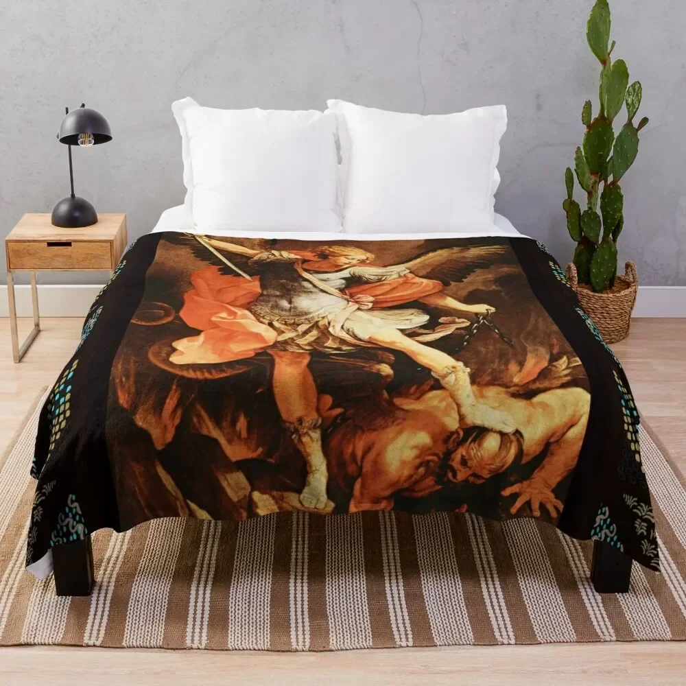 

St. Michael Archangel Throw Blanket Cozy Warm Blanket for Bed Room Decor