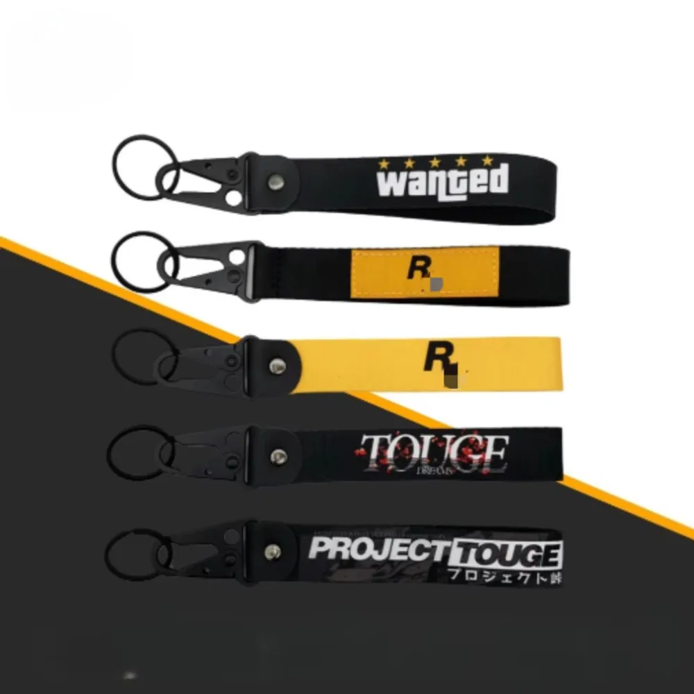 LLavero de nailon para motocicleta, llavero con cordón bordado para Rockstar Game GTA 5, accesorios para llaveros de seguidores